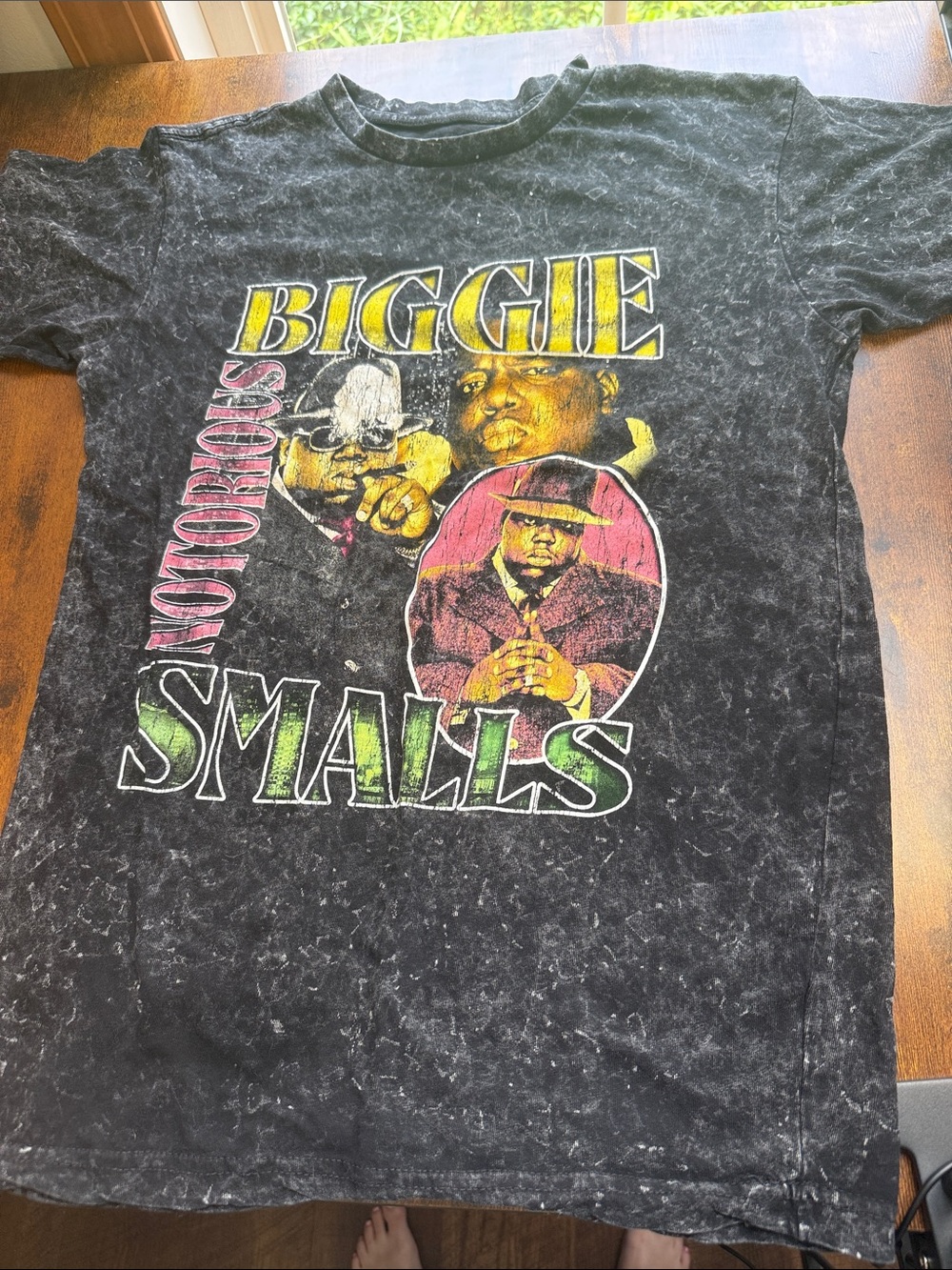 Biggie Smalls B.I.G. Notorious BIG Acid Wash Graphic Band Rap Tee Medium